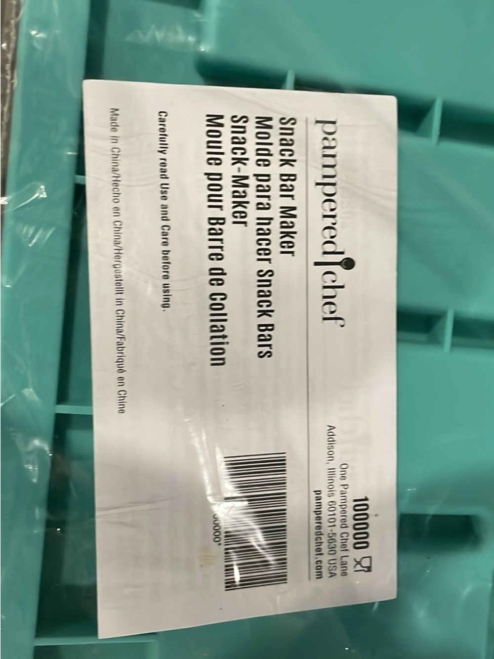 Pampered Chef Snack Bar Mold in Aqua Blue